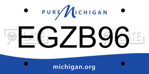 EGZB96 Michigan License Plate