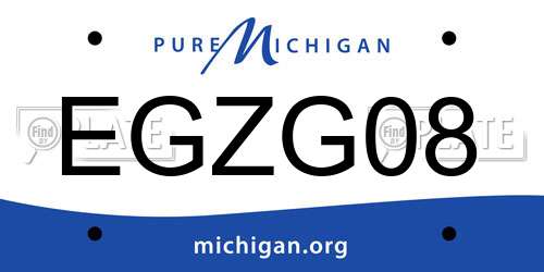EGZG08 Michigan License Plate