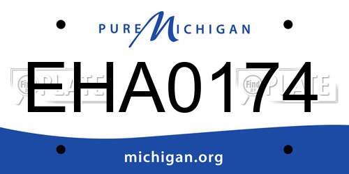 EHA0174 Michigan License Plate