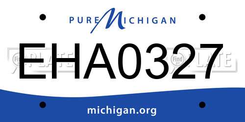 EHA0327 Michigan License Plate