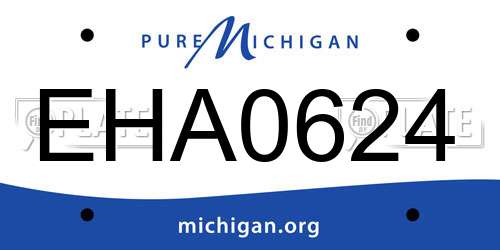EHA0624 Michigan License Plate