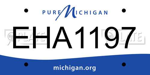 EHA1197 Michigan License Plate
