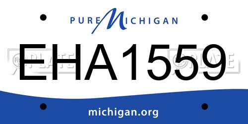 EHA1559 Michigan License Plate