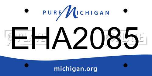 EHA2085 Michigan License Plate