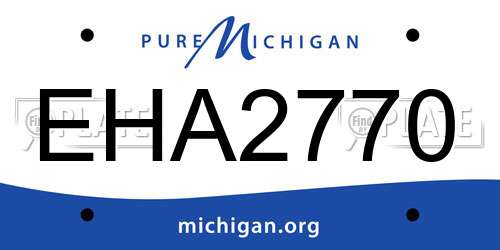 EHA2770 Michigan License Plate