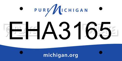 EHA3165 Michigan License Plate