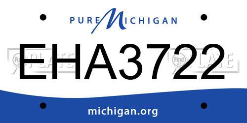 EHA3722 Michigan License Plate