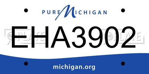 EHA3902 Michigan License Plate