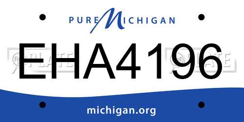 EHA4196 Michigan License Plate