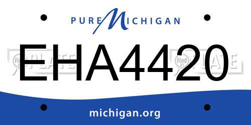EHA4420 Michigan License Plate