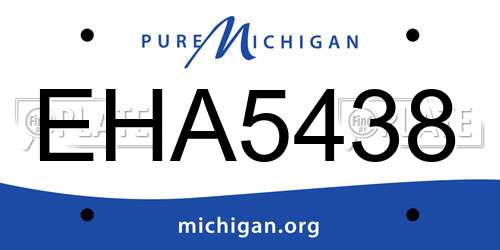 EHA5438 Michigan License Plate