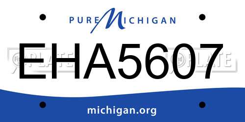 EHA5607 Michigan License Plate