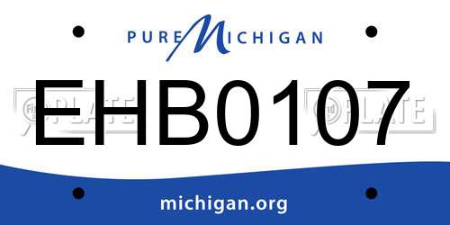 EHB0107 Michigan License Plate