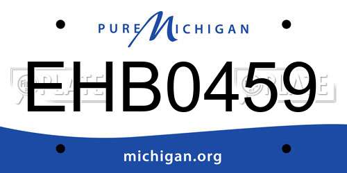 EHB0459 Michigan License Plate