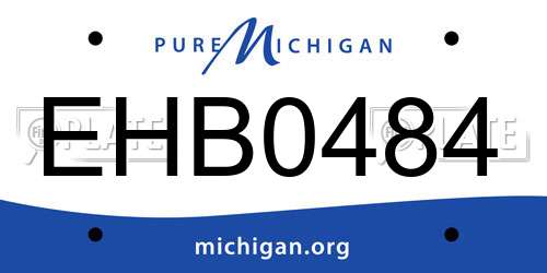 EHB0484 Michigan License Plate