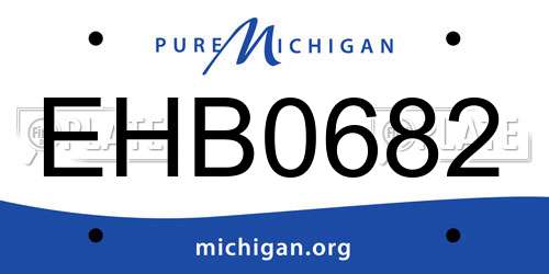 EHB0682 Michigan License Plate