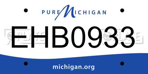 EHB0933 Michigan License Plate