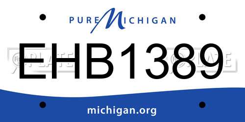 EHB1389 Michigan License Plate