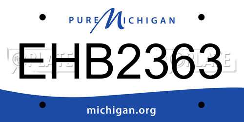 EHB2363 Michigan License Plate