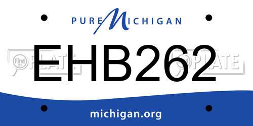 EHB262 Michigan License Plate