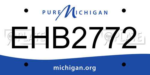 EHB2772 Michigan License Plate