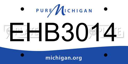 EHB3014 Michigan License Plate