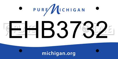 EHB3732 Michigan License Plate