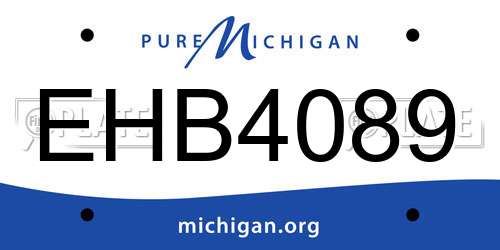 EHB4089 Michigan License Plate