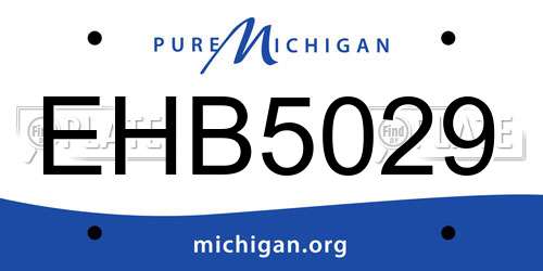 EHB5029 Michigan License Plate