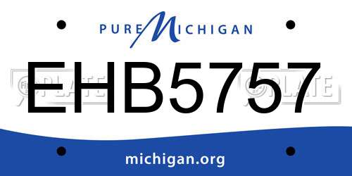 EHB5757 Michigan License Plate