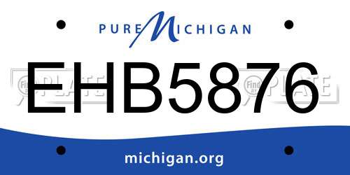 EHB5876 Michigan License Plate