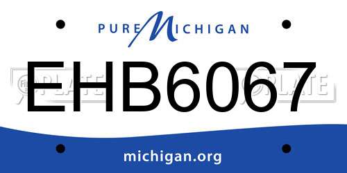 EHB6067 Michigan License Plate