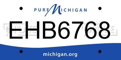 EHB6768 Michigan License Plate