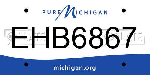 EHB6867 Michigan License Plate