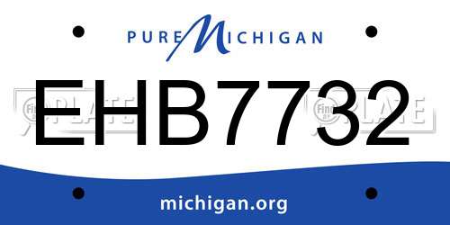 EHB7732 Michigan License Plate