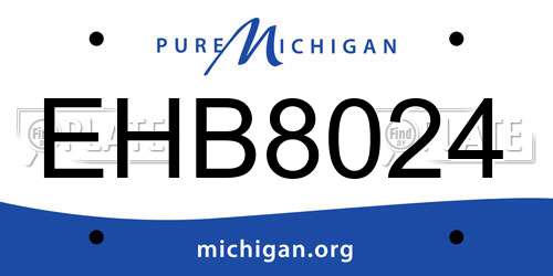 EHB8024 Michigan License Plate
