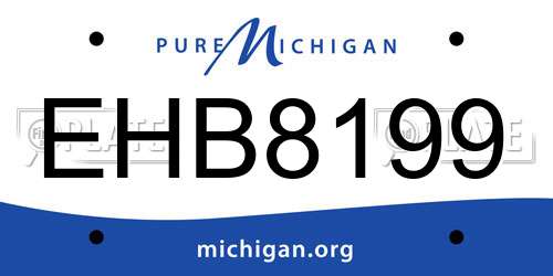 EHB8199 Michigan License Plate