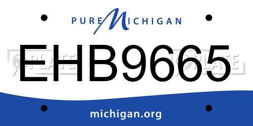 EHB9665 Michigan License Plate