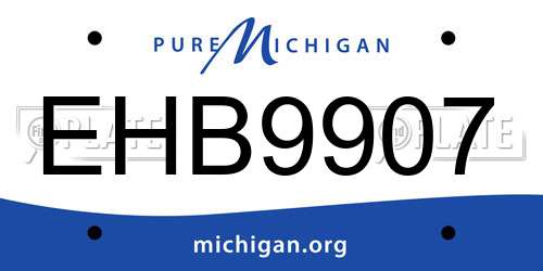 EHB9907 Michigan License Plate
