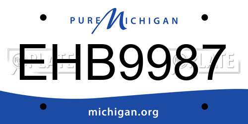 EHB9987 Michigan License Plate