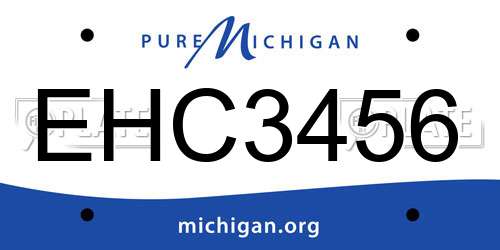 EHC3456 Michigan License Plate