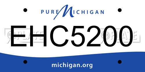 EHC5200 Michigan License Plate