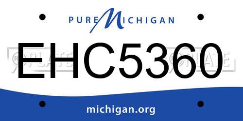 EHC5360 Michigan License Plate
