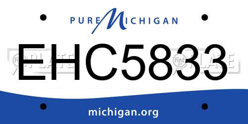 EHC5833 Michigan License Plate