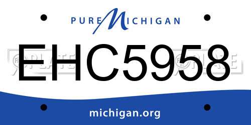 EHC5958 Michigan License Plate