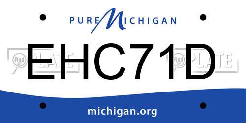 EHC71D Michigan License Plate