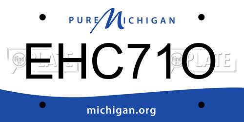 EHC71O Michigan License Plate