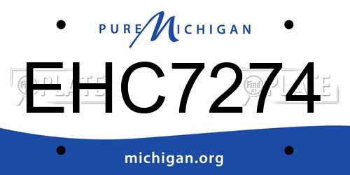 EHC7274 Michigan License Plate