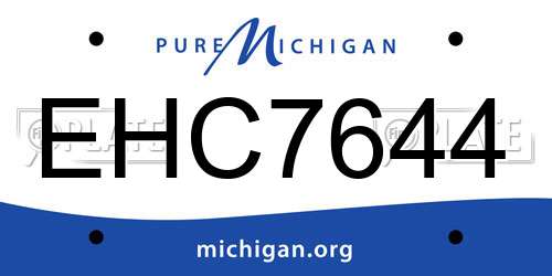 EHC7644 Michigan License Plate