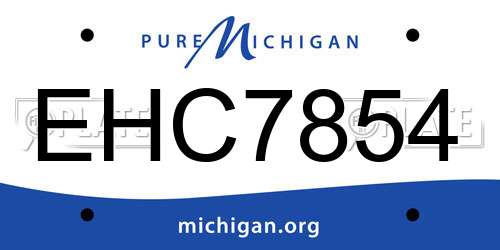 EHC7854 Michigan License Plate